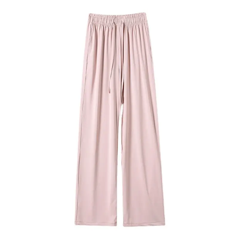 Women's Ice Silk Wide Leg Pants Grey Slimming - Image 17