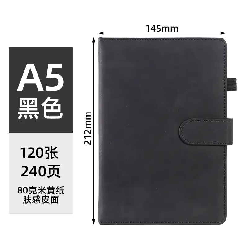 Business Notebook Set with Magnetic Buckle & Logo - Image 8