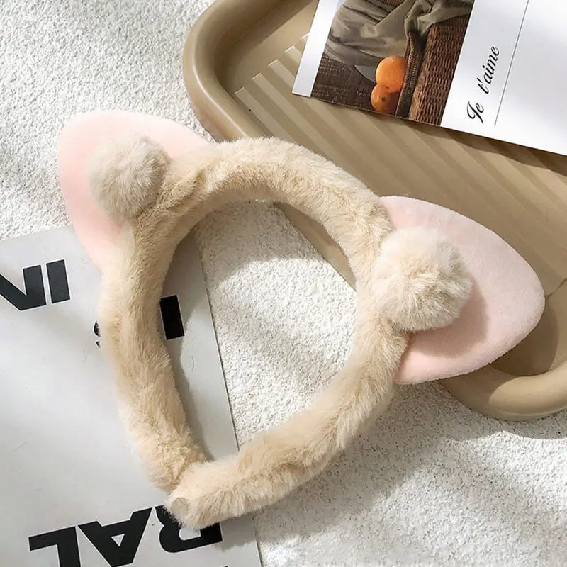 Pink Furry Cat Ear Hairband for Women - Image 7