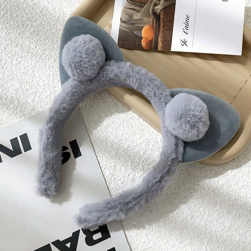 Pink Furry Cat Ear Hairband for Women — feature 6