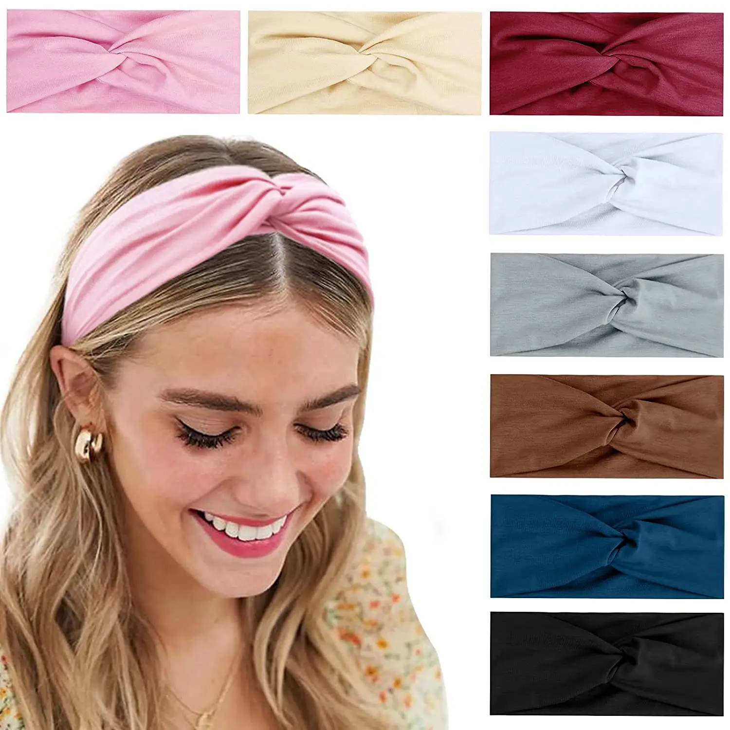 Yellow Elastic Hair Band for Women Yoga Sports