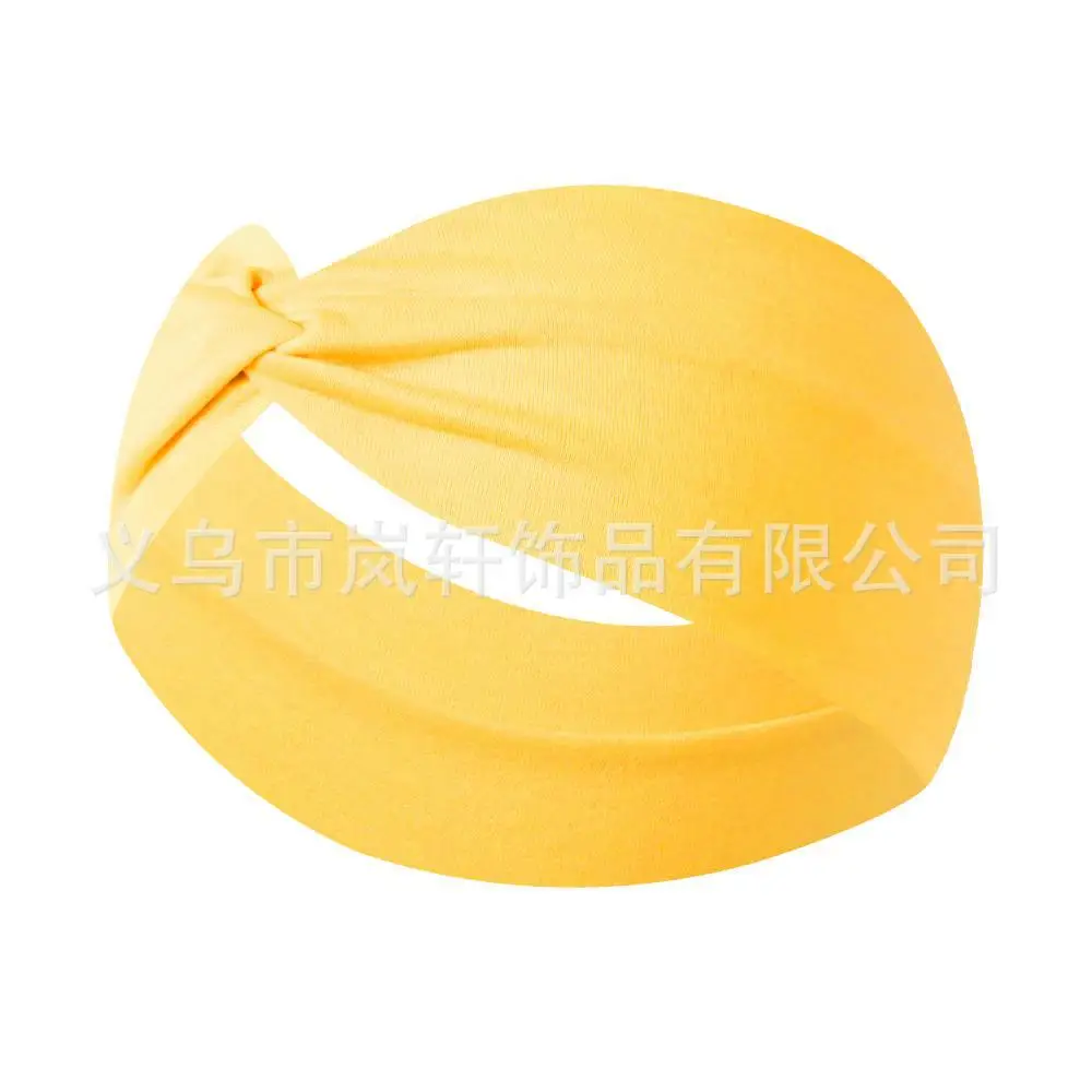 Yellow Elastic Hair Band for Women Yoga Sports