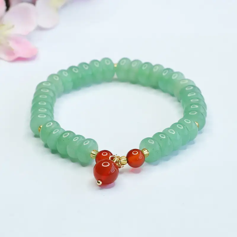 Jade Tassel Bracelet with Red Accents - Image 4