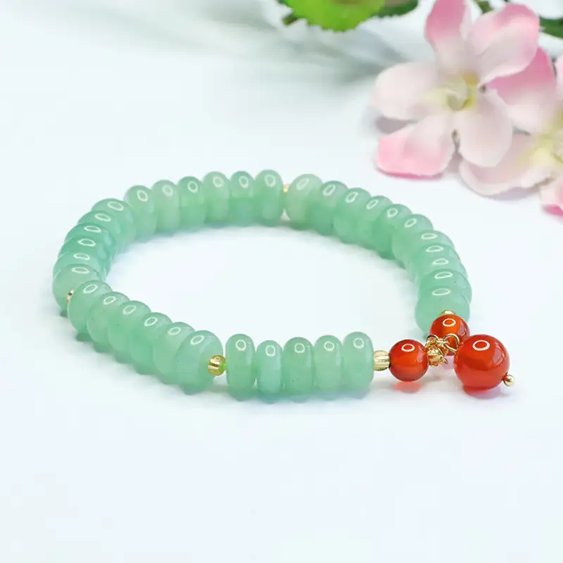 Jade Tassel Bracelet with Red Accents — feature 5