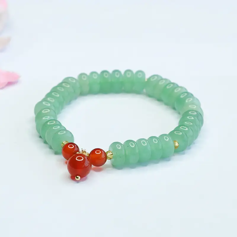 Jade Tassel Bracelet with Red Accents — feature 6