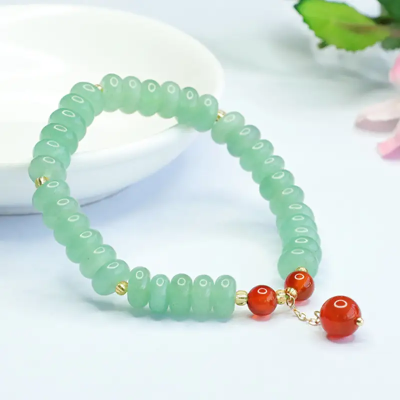 Jade Tassel Bracelet with Red Accents — feature 9