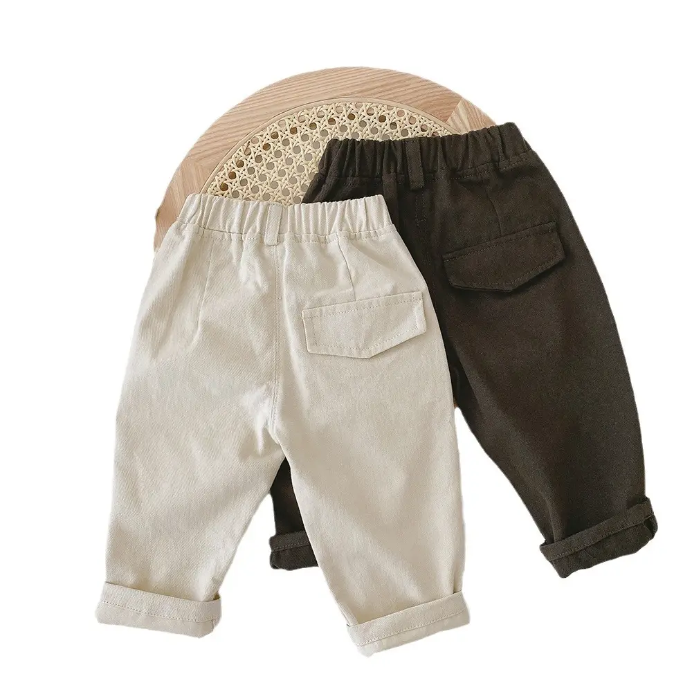 Boys' Korean Style Cotton Trousers 0-6Yrs Solid Color - Image 9