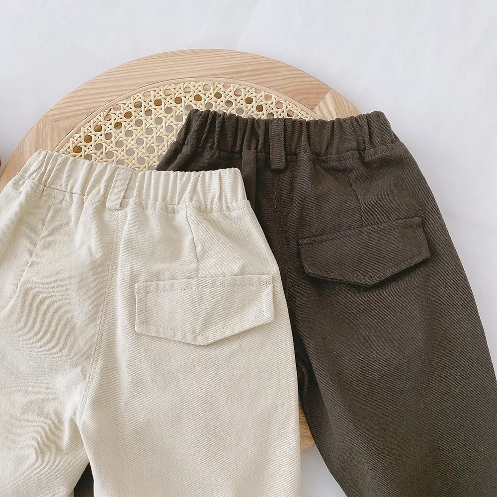 Boys' Korean Style Cotton Trousers 0-6Yrs Solid Color — feature 14