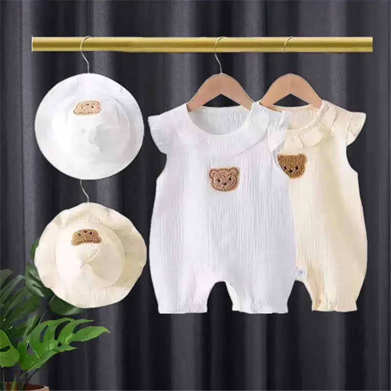 Baby Romper A-Class Cotton Jumpsuit with Hat - Image 7
