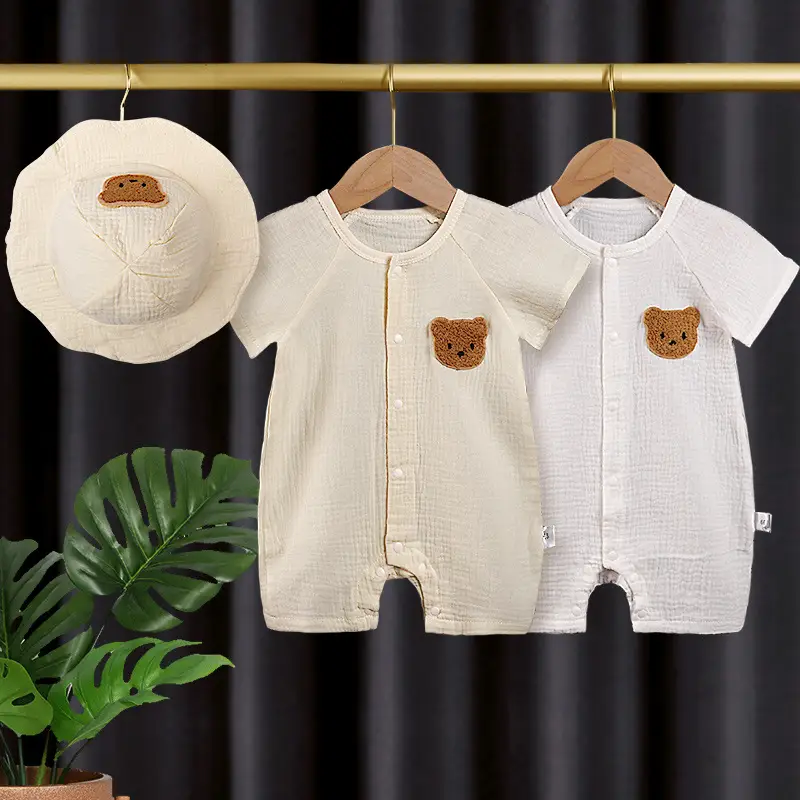 Baby Romper A-Class Cotton Jumpsuit with Hat - Image 8