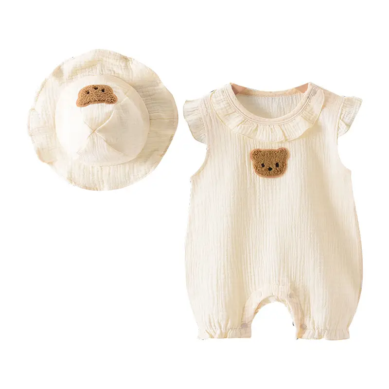 Baby Romper A-Class Cotton Jumpsuit with Hat - Image 9