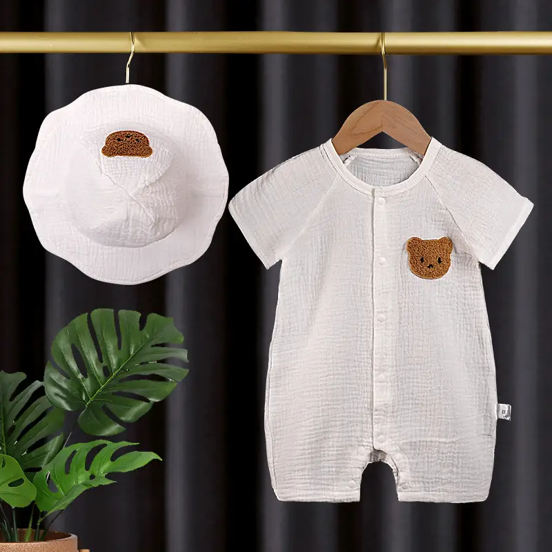 Baby Romper A-Class Cotton Jumpsuit with Hat — feature 14