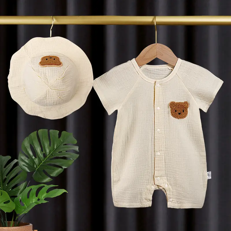 Baby Romper A-Class Cotton Jumpsuit with Hat — feature 15