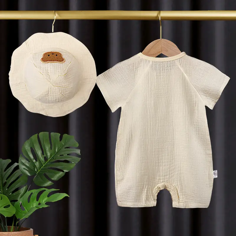 Baby Romper A-Class Cotton Jumpsuit with Hat — feature 6