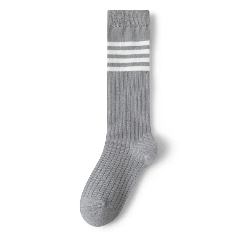 Children's Cotton Striped Calf Socks for Girls - Image 2