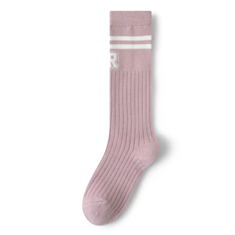 Children's Cotton Striped Calf Socks for Girls - Image 3