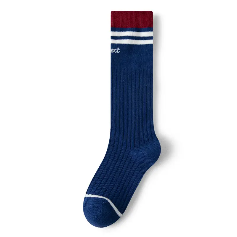 Children's Cotton Striped Calf Socks for Girls - Image 4