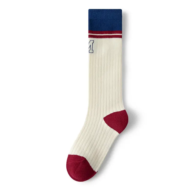 Children's Cotton Striped Calf Socks for Girls - Image 5