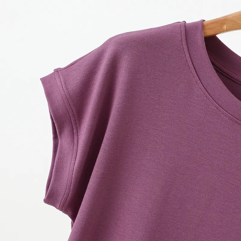 Women Brown Modal T-Shirt Short Sleeve Loose Fit — feature 13
