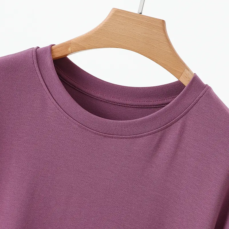Women Brown Modal T-Shirt Short Sleeve Loose Fit — feature 14
