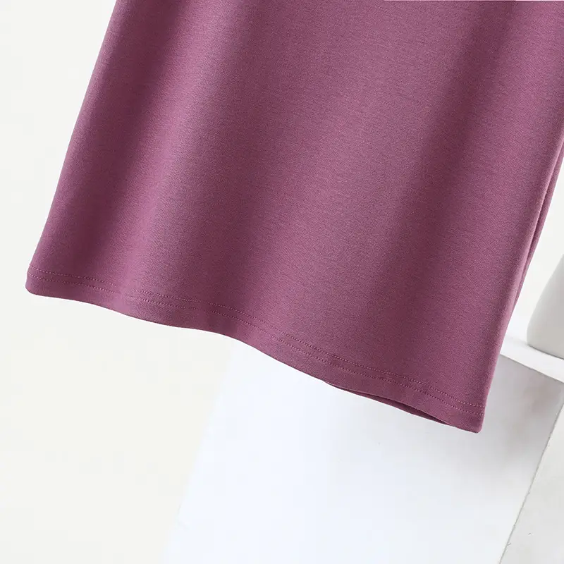 Women Brown Modal T-Shirt Short Sleeve Loose Fit — feature 15