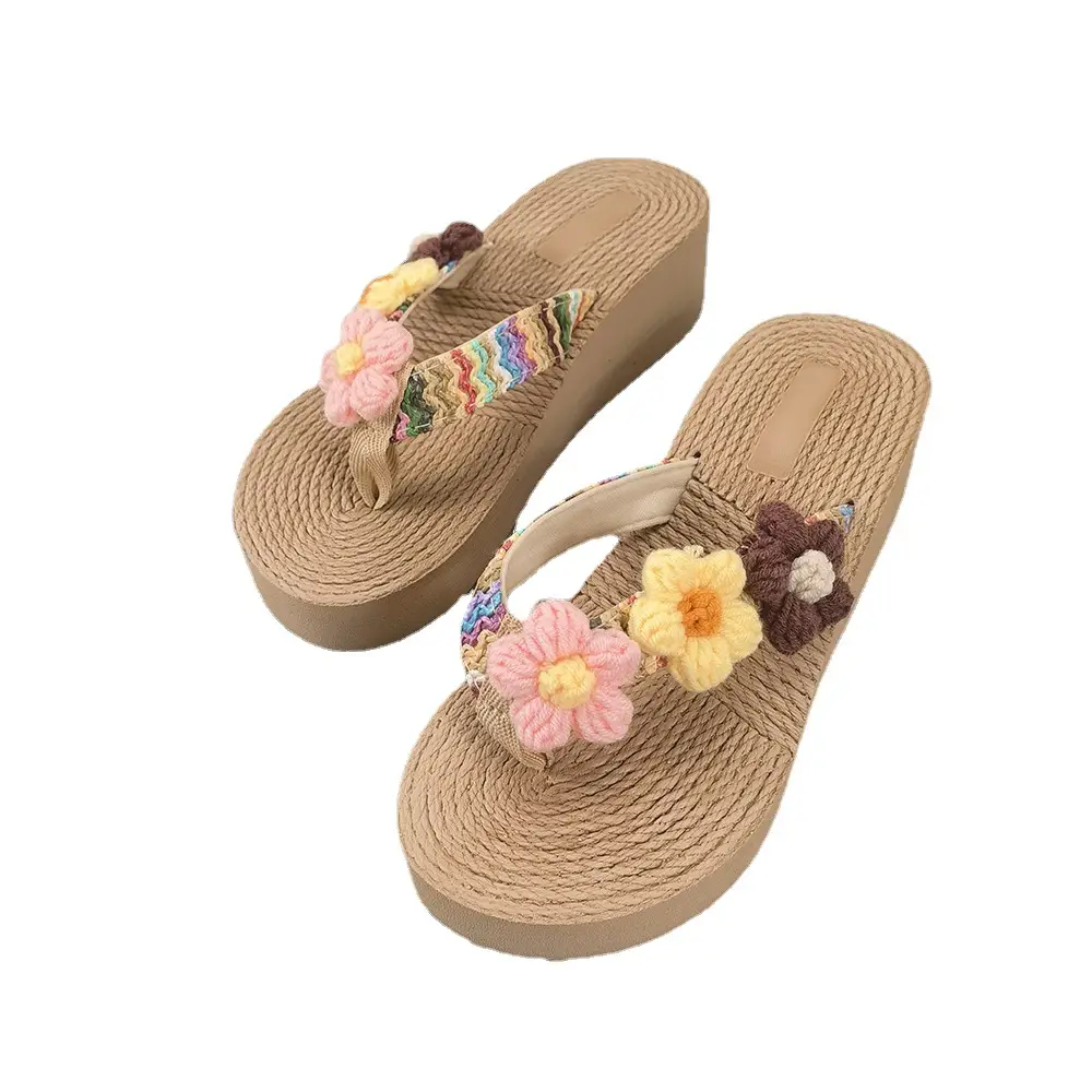 Bohemian Flower Wedge Flip Flops for Women Summer - Image 7