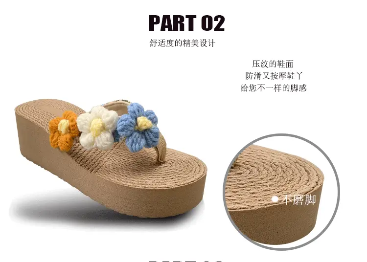 Bohemian Flower Wedge Flip Flops for Women Summer β feature 10