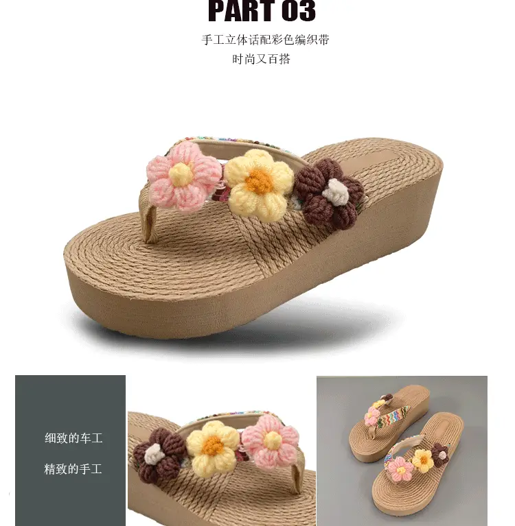 Bohemian Flower Wedge Flip Flops for Women Summer β feature 11