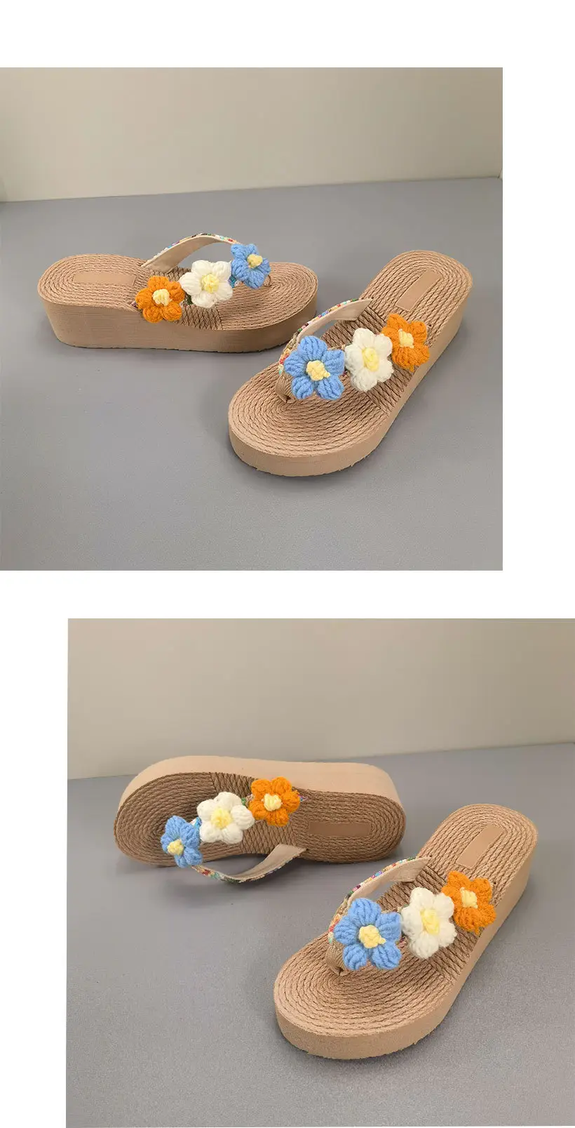 Bohemian Flower Wedge Flip Flops for Women Summer β feature 14