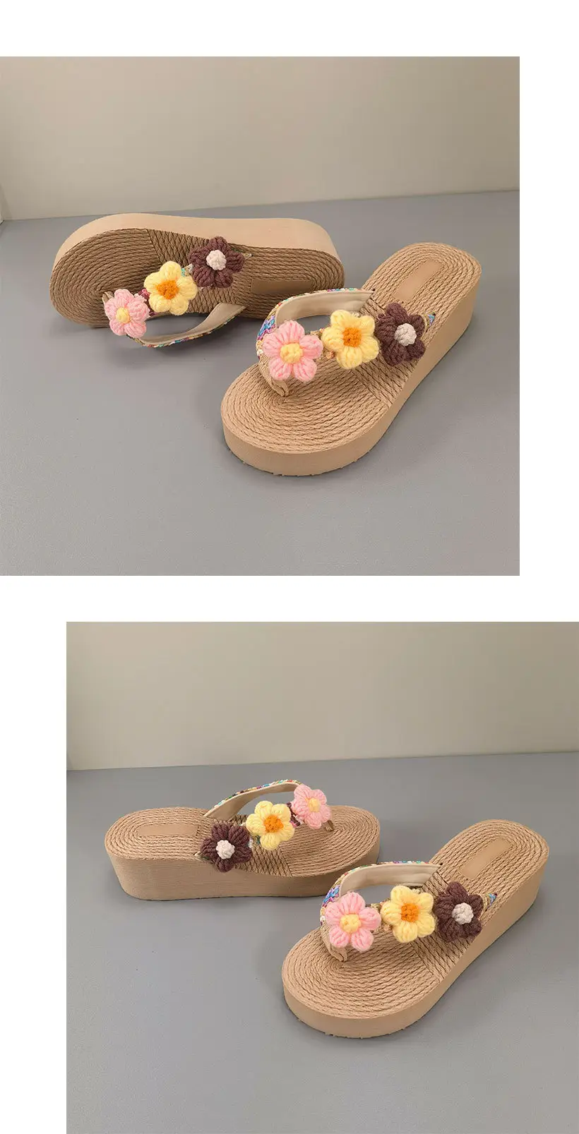 Bohemian Flower Wedge Flip Flops for Women Summer β feature 17