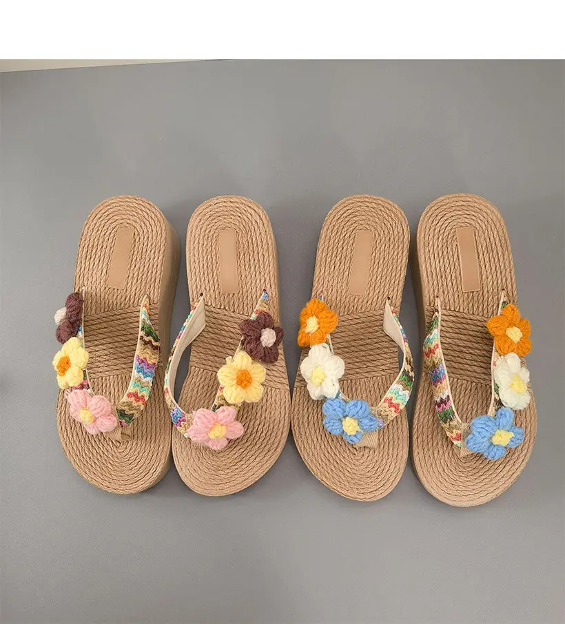Bohemian Flower Wedge Flip Flops for Women Summer β feature 18