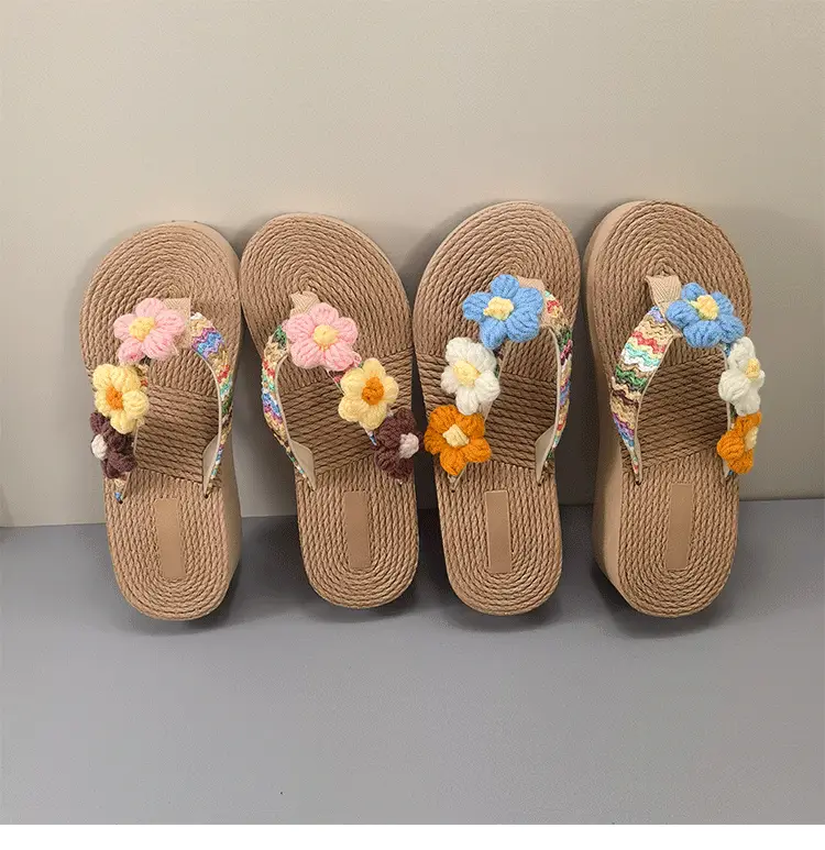 Bohemian Flower Wedge Flip Flops for Women Summer β feature 5