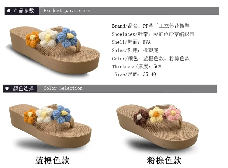 Bohemian Flower Wedge Flip Flops for Women Summer β feature 6