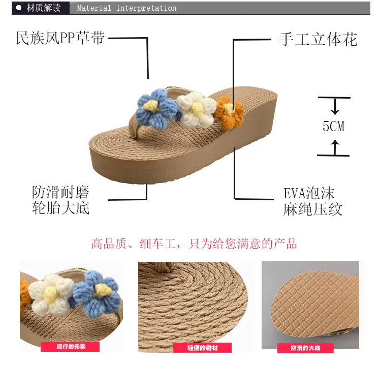 Bohemian Flower Wedge Flip Flops for Women Summer β feature 8