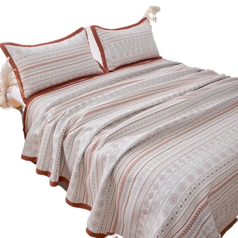 Wholesale six-layer gauze soft mat sheets summer sweat-absorbent breathable sheets double bed extra large quilt can be machine washed