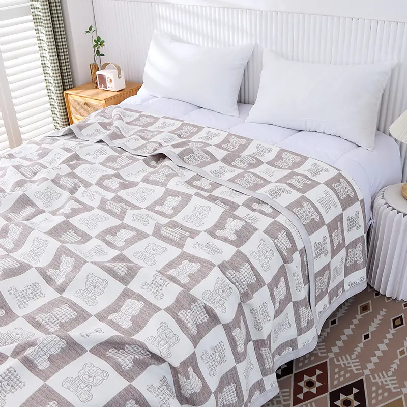 Wholesale six-layer gauze soft mat sheets summer sweat-absorbent breathable sheets double bed extra large quilt can be machine washed
