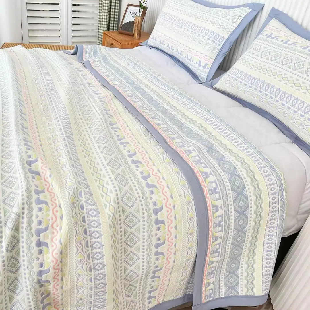 Wholesale six-layer gauze soft mat sheets summer sweat-absorbent breathable sheets double bed extra large quilt can be machine washed