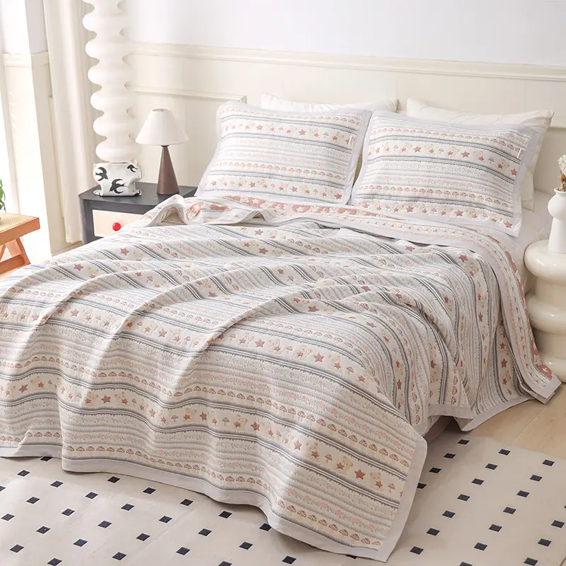 Wholesale six-layer gauze soft mat sheets summer sweat-absorbent breathable sheets double bed extra large quilt can be machine washed