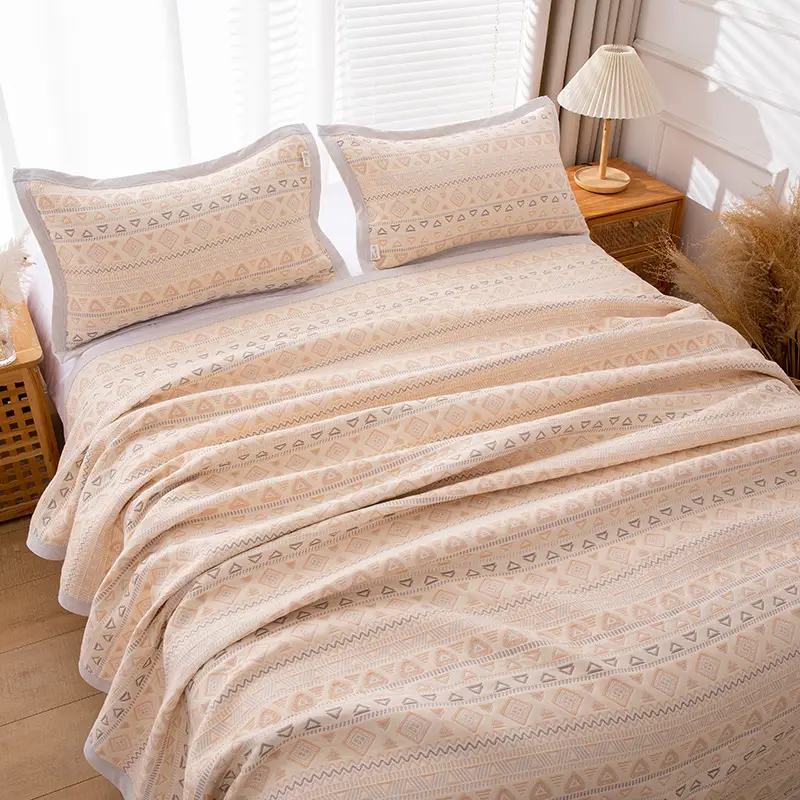 Wholesale six-layer gauze soft mat sheets summer sweat-absorbent breathable sheets double bed extra large quilt can be machine washed