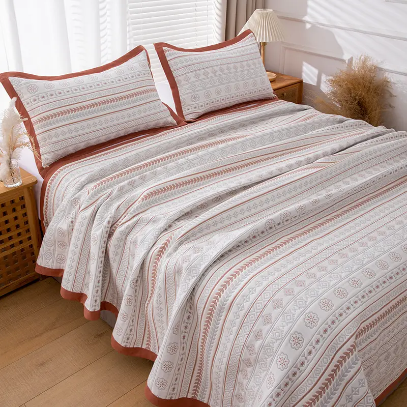 Wholesale six-layer gauze soft mat sheets summer sweat-absorbent breathable sheets double bed extra large quilt can be machine washed