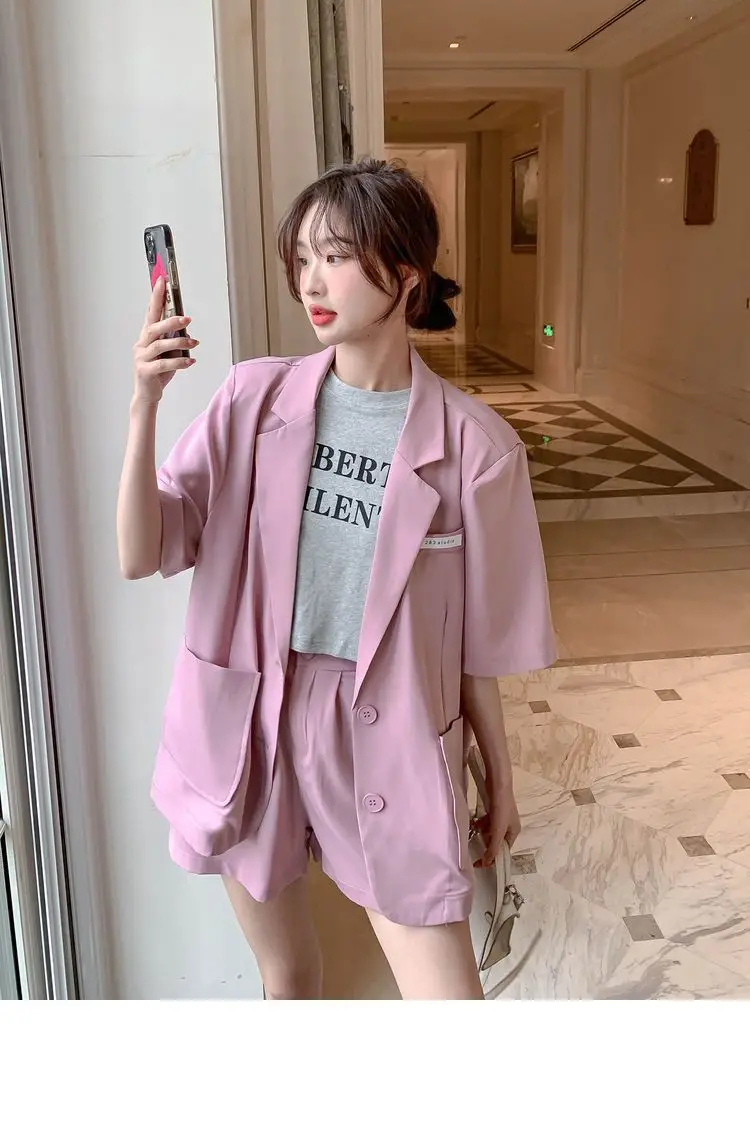 Green Korean Style 2-Piece Women Suit Set — feature 23