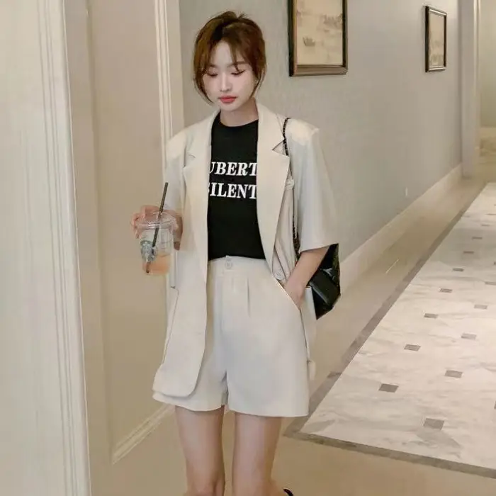 Green Korean Style 2-Piece Women Suit Set - Image 4