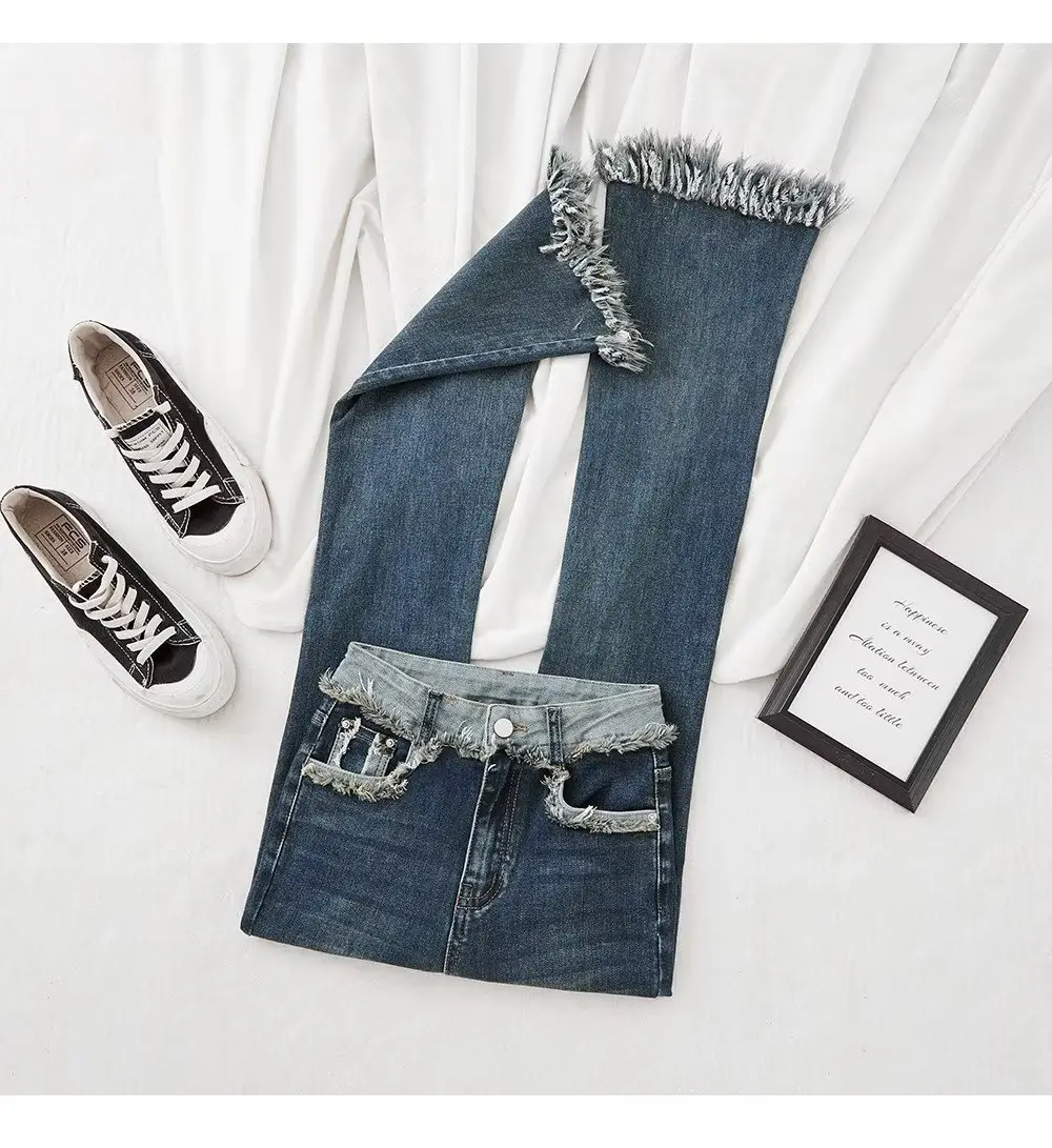 High Waist Stitching Jeans for Women 2023 Slim Fit - Image 3