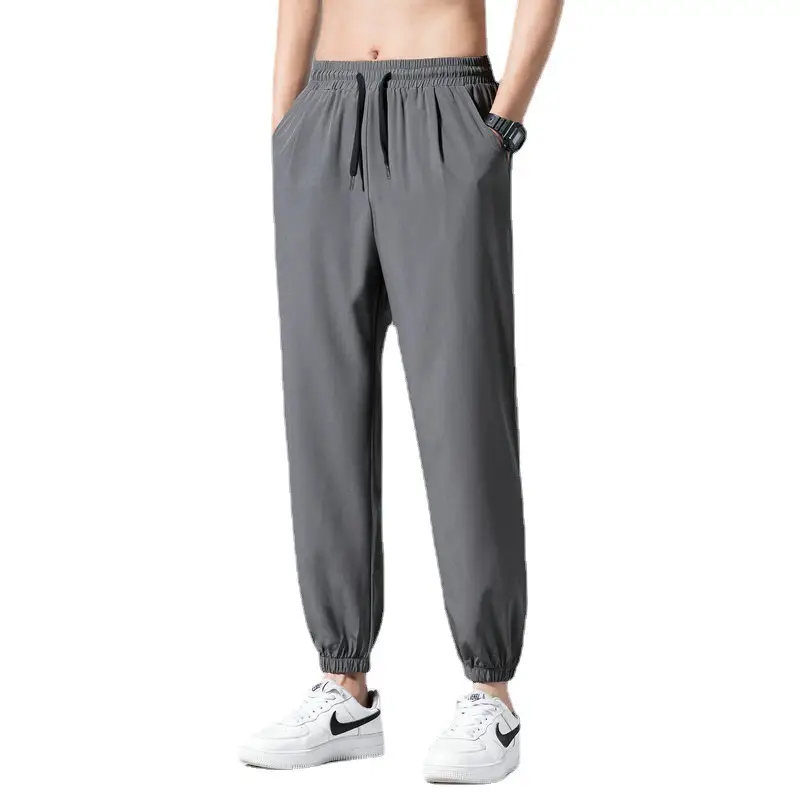 2023 Summer Ice Silk Loose Ankle-Tied Sports Pants for Men - Image 14