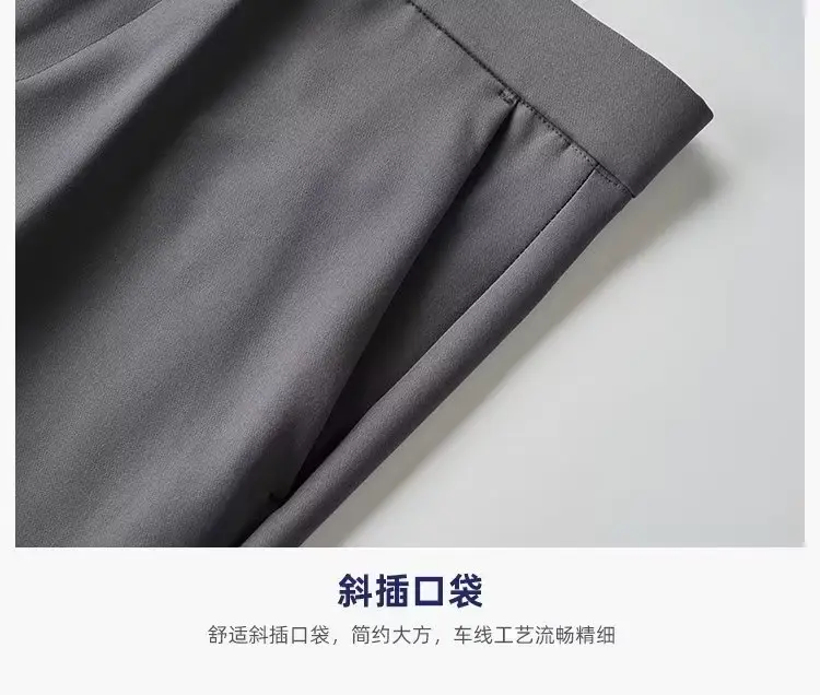 Men's 2023 Straight Casual Pants Light Grey Ankle Length — feature 25