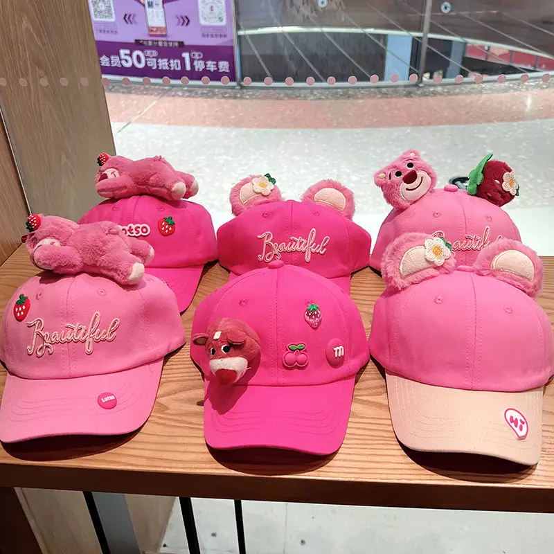 Pink Korean Style Bear Cap for Girls Boys - Image 10