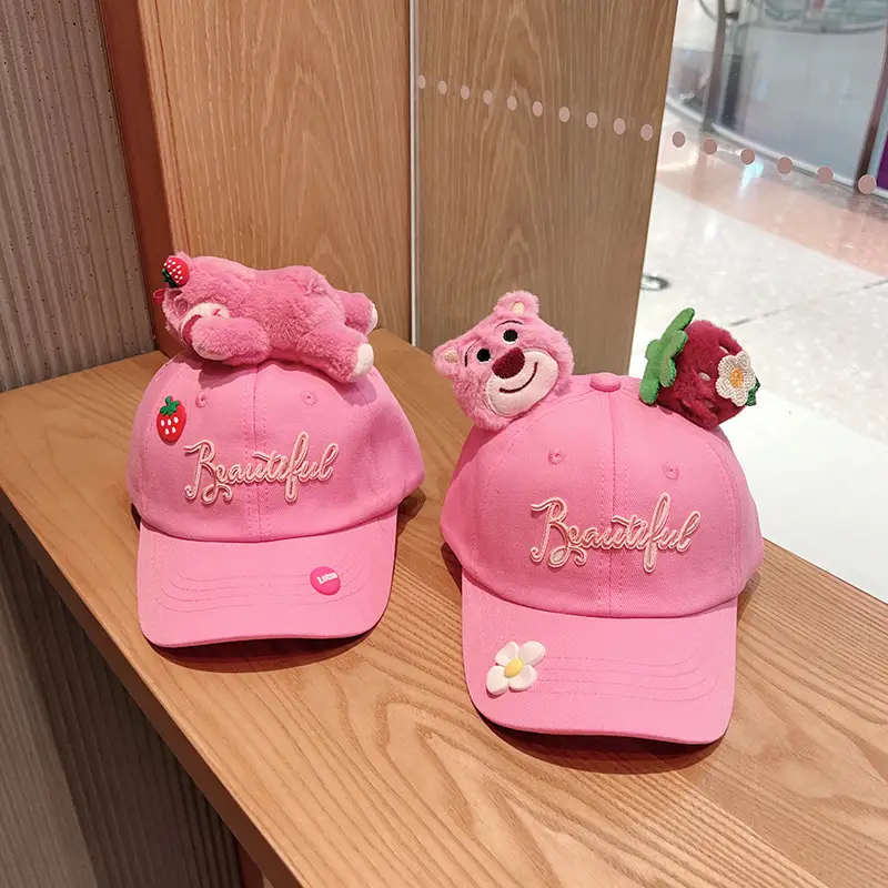 Pink Korean Style Bear Cap for Girls Boys - Image 11