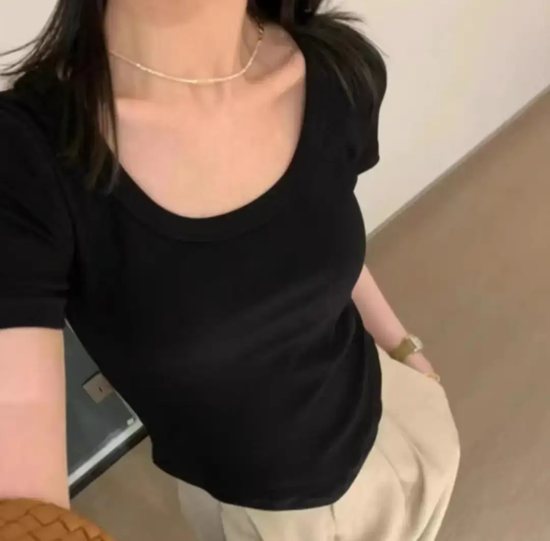 Women Black Tight Short Top Summer 2023 - Image 5