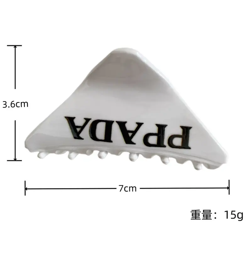 Women Letter Triangle Hair Clip Blue Medium Ponytail — feature 22