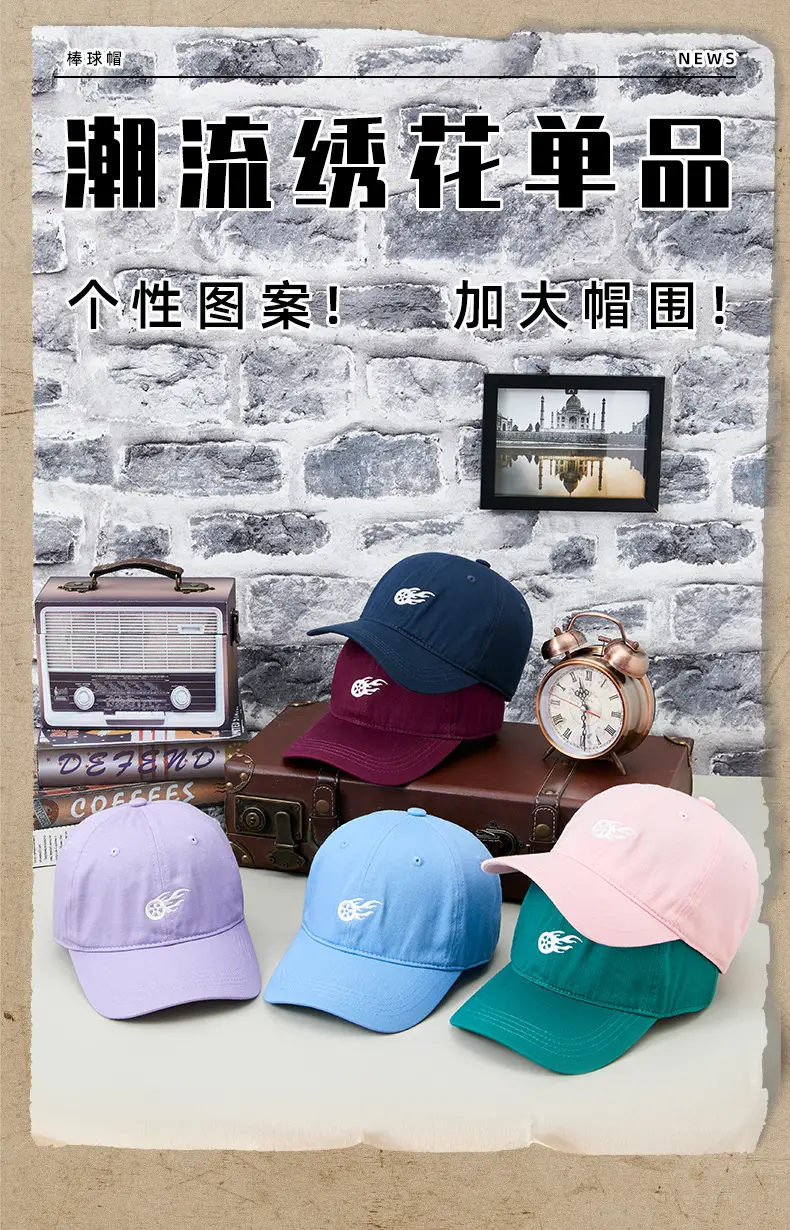 2025 Summer Cotton Ball Caps Women Men Trendy Embroidered — feature 2